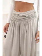 Dámské viskózové kalhoty s širokými nohavicemi a volánky fango