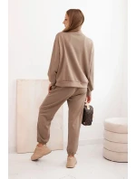 Dámská souprava máslová z viskózy s rozepínací mikinou a kalhotami fango