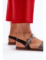 Dámské Ploché Sandály S.Barski MY923 Černé