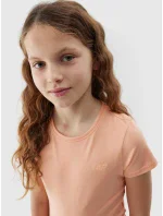Dívčí hladké tričko 4F - pudrově korálové Dívčí hladké tričko 4F - pudrově korálové