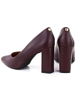 Bordó semišové lodičky na jehlovém podpatku Sergio Leone PB216