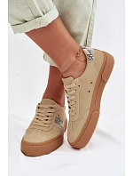 Dámské tenisky s hadí kůží Big Star TT274298 Béžové