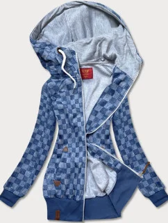 Světle modrá károvaná sportovní mikina (AMG-62)