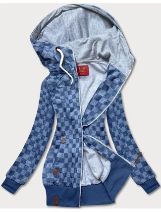 Světle modrá károvaná sportovní mikina (AMG-62) Světle modrá károvaná sportovní mikina (AMG-62)