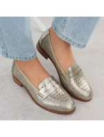 Dámské polobotky lords ažurové metalické zlaté Potocki 12581