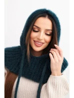 Dámská čepice s kapucí a jemným vzorem s tkaničkami mořský Dámská čepice s kapucí a jemným vzorem s tkaničkami mořský