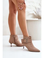 Dámské Boty Na Podpatku S Dekorativní Sponou Béžové Nirilis Dámské Boty Na Podpatku S Dekorativní Sponou Béžové Nirilis