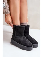 Vysoké dámské sněhule na platformě Big Star OO274898 černé Vysoké dámské sněhule na platformě Big Star OO274898 černé