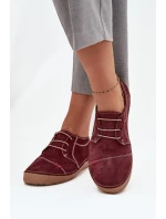 Dámské kožené polobotky s prošitím Artiker – bordó