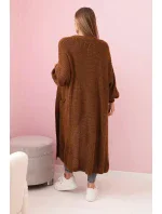 Svetr dlouhý kardigan světle hnědá