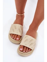 Dámské Klapky Na Platformě Big Star RR274A542 Béžové