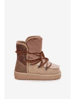 Dámské sněhule D.Franklin s kožešinou – béžové