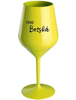 PANI BOŽSKÁ - žltý nerozbitný pohár na víno 470 ml