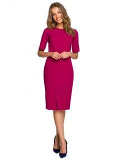 Dámské šaty s dvojitým předním dílem S317 švestka - Stylove