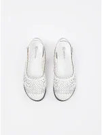 Exkluzívní bílé sandály dámské na klínku Exkluzívní bílé sandály dámské na klínku