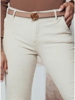 CORDFINE světle béžové dámské manšestrové kalhoty mom fit FashionStreet UY2301