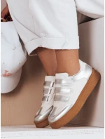 Dámské tenisky na suchý zip SOLEFIT silver FashionStreet ZY0633