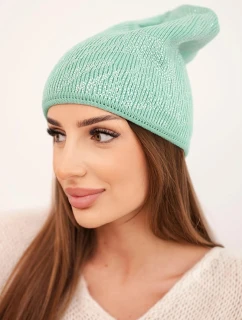 Dámská zimní čepice z vlny s dvojitým ohrnovacím lemem K426 oranžová