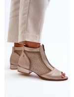 Dámské boty na plochém podpatku s odkrytými prsty Maciejka 06413-25 Zlaté