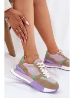 Semišové Dámské Tenisky Na Platformě Big Star RR274815 HI-POLY SYSTEM Růžové