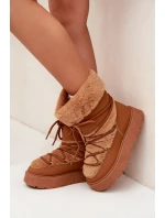 Dámské Sněhule S Kožíškem A Šněrováním Na Platformě Camel Marinna