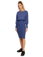 M690 Kombinované pletené šaty - černé