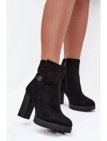 Dámské kotníkové boty Zayna na sloupku – černé