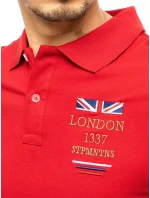 FashionStreet červené vyšívané polo tričko PX0432