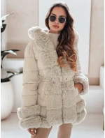 CITYGLANCE dámská zimní bunda s kožešinou světle béžová FashionStreet TY5047