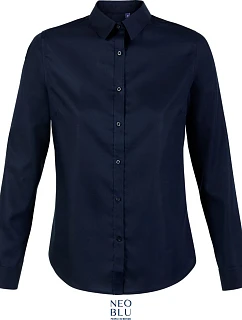 NEOBLU Blaise Women Mikro keprová halenka s dlouhým rukávem 24.3183 night blue