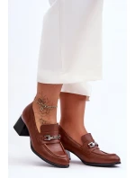 Pohodlné Kožené Lodičky Hnědé Damira Pohodlné Kožené Lodičky Hnědé Damira