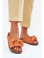 Dámské Pantofle Na Korek S Mašlí Oranžové Seressa