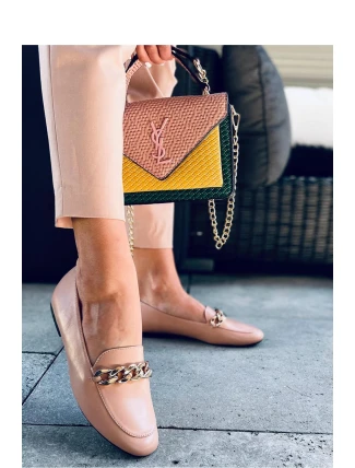 Dámské boty / Mokasíny Béžovo-tělová - QueenTina Dámské boty / Mokasíny Béžovo-tělová - QueenTina