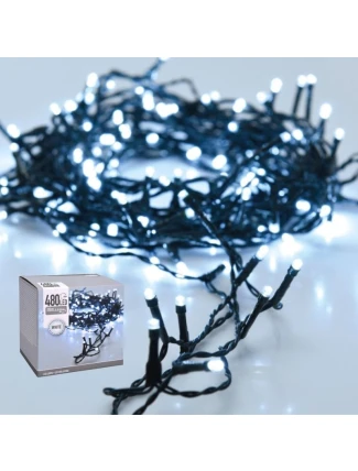 VÁNOČNÍ STROM SVĚTLA SVĚTELNÝ ŘETĚZ 480 VEDL STUDENÁ BÍLÁ