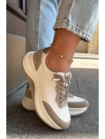 Dámské Semišové Tenisky Na Platformě Big Star RR274A344 HI-POLY SYSTEM Béžové