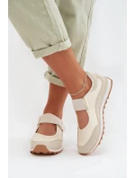 Sportovní dámské polobotky na suchý zip Béžové Aveliette