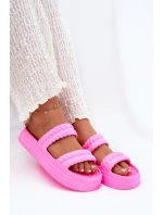 Dámské lehké pěnové pantofle na platformě S.Barski – fuchsiové