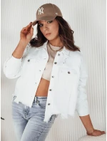 Dámská oversize džínová bunda MOLI bílá FashionStreet TY4131