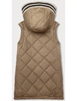 Tmavě béžová vesta s ozdobnou kapucí (16M9116-84) Tmavě béžová vesta s ozdobnou kapucí (16M9116-84)