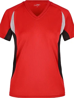 Daiber JN 390 Dámské běžecké tričko s výstřihem do V 02.0390 red/black