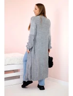 Svetr dlouhý kardigan šedý