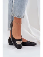 Baleríny Na Ploché Podešvi S Ozdobou Černé Ainoria Baleríny Na Ploché Podešvi S Ozdobou Černé Ainoria