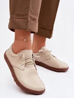 Kožené dámské polobotky Barefoot Zazoo 10189 Béžové