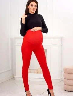 Dámské bavlněné těhotenské kalhoty 19975 červené - Kesi