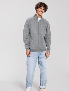 Fruit of the Loom Iconic Premium Sweat Jacket Mikina z těžké bavlny 16.2290 light graphite