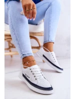 Dámské kožené tenisky v bílé a tmavě modré barvě Cloesa