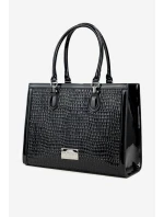 Lakovaná kabelka s vyraženým vzorem NOBO BAG6150-M20 Černá