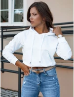 TRENDHOOD dámská mikina s kapucí bílá FashionStreet BY1310 TRENDHOOD dámská mikina s kapucí bílá FashionStreet BY1310