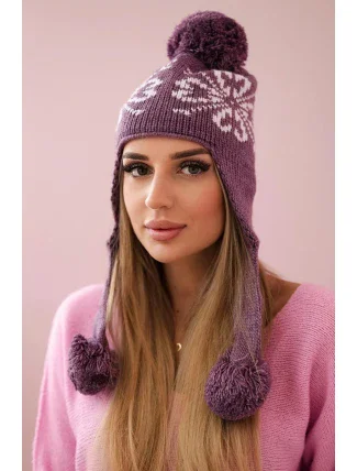 Dámská klapka na uši Balbina K381 fialová Dámská klapka na uši Balbina K381 fialová