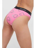 Dámské kalhotky 000QF7480E KCC růžové se srdíčky - Calvin Klein